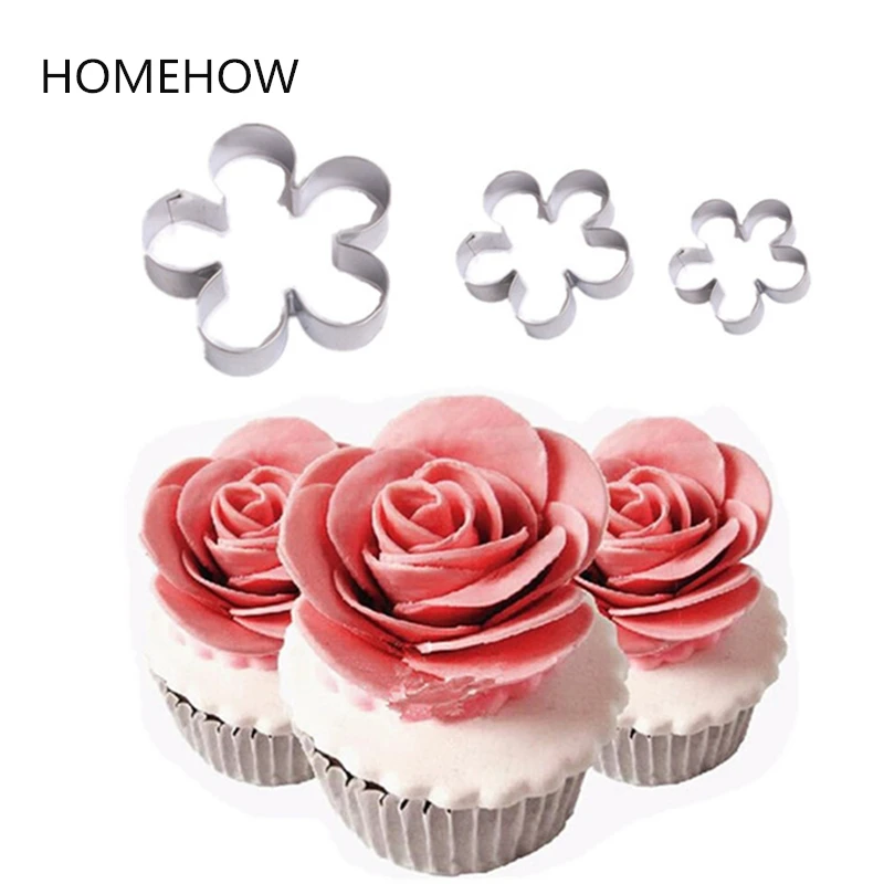 Классическая форма для вырезания лепестков роз 3 шт./лот маффинов кексов