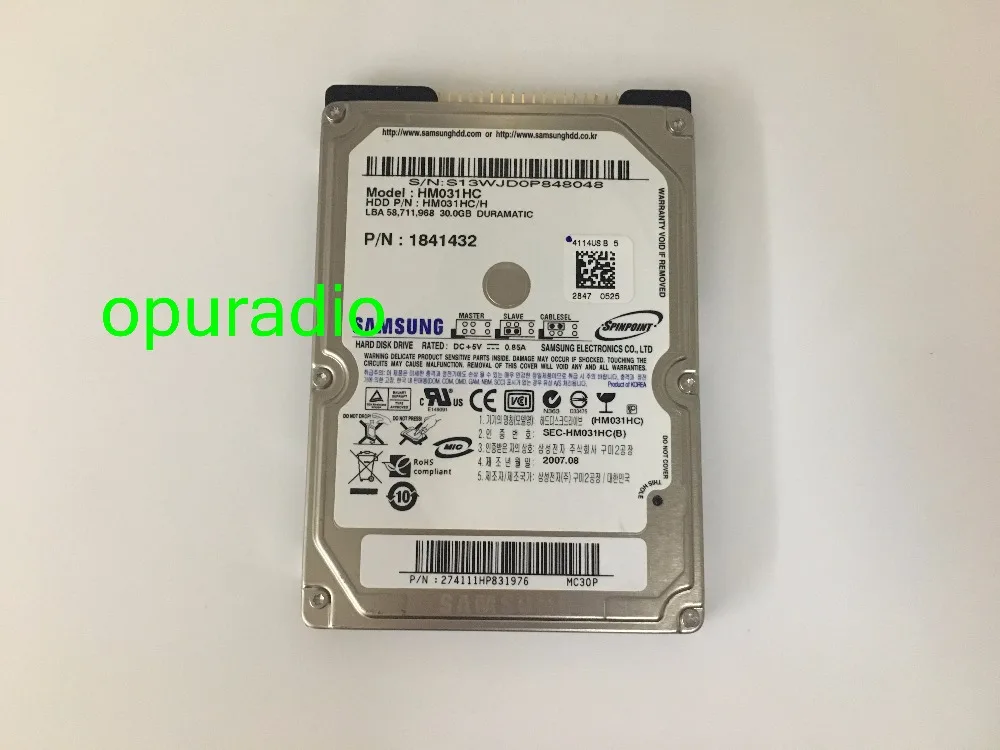 Новый жесткий диск Opuradio HDD 30 Гб HM031HC PN1932020 для Chrysler Mercedes NTG4 автомобильный dvd