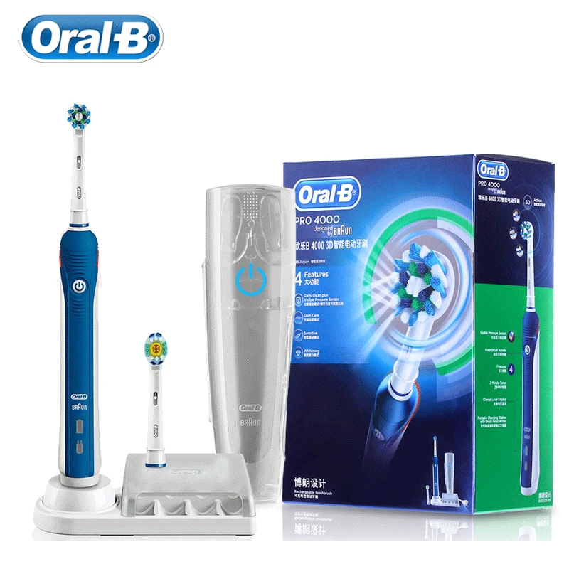 Зубная щетка Oral B электрическая звуковая с зарядкой и 4 режимами очистки | Бытовая