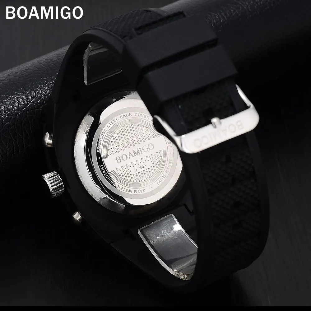 Мужские спортивные часы военный двойной светодиодный цифровой BOAMIGO черные