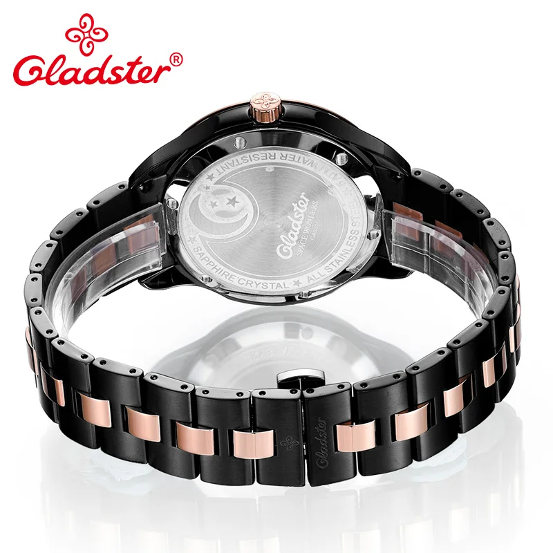 Супер Светящиеся мужские наручные часы Gladster роскошные японские Кварцевые