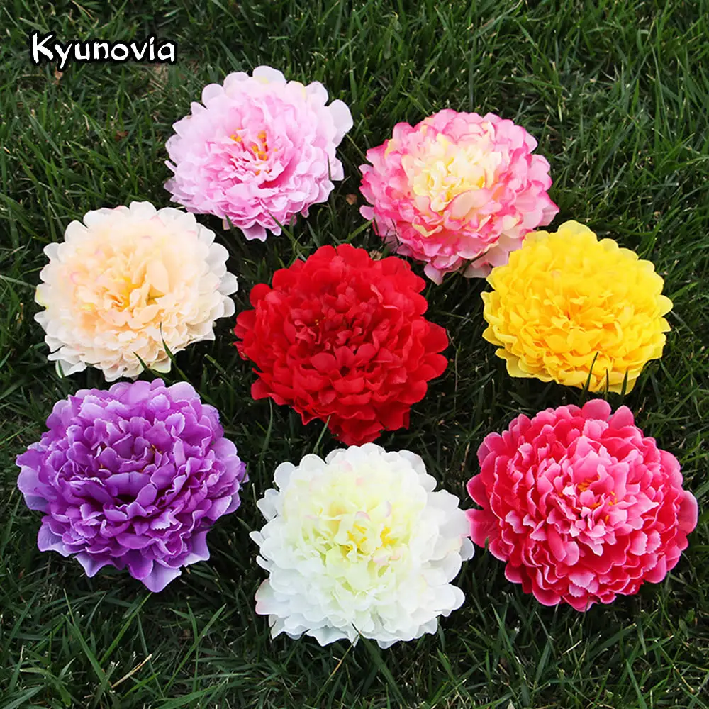 Kyunovia Большая искусственная голова пиона 18 см Dia шелковые пионы Цветочные головки