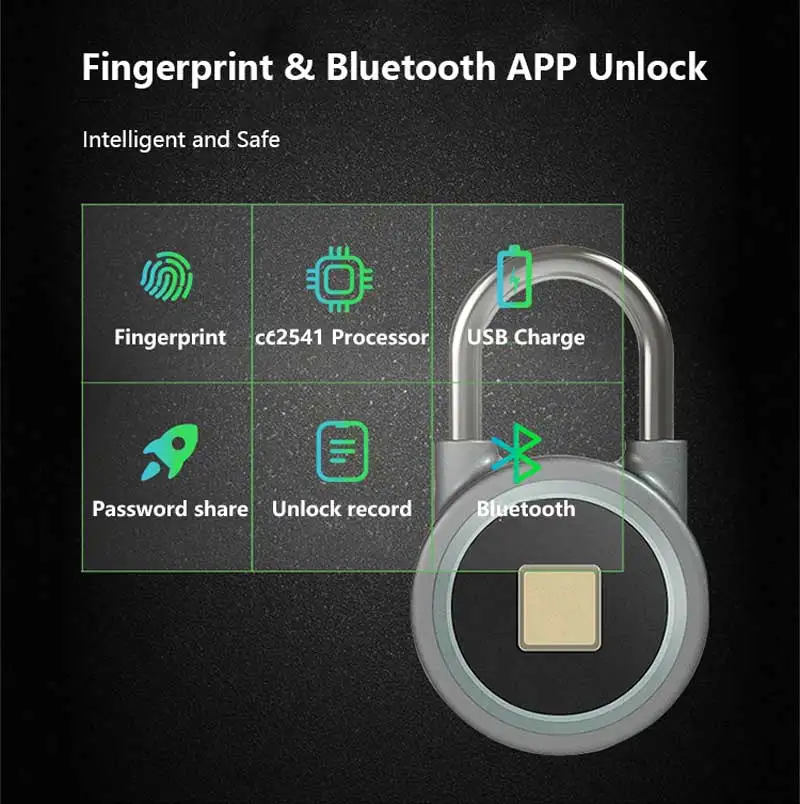 Smart считыватель отпечатков пальцев замок с Bluetooth управлением многофункциональная Водонепроницаемый дверной замок мобильное приложение Управление gps трек без ключа замка замок шкафа