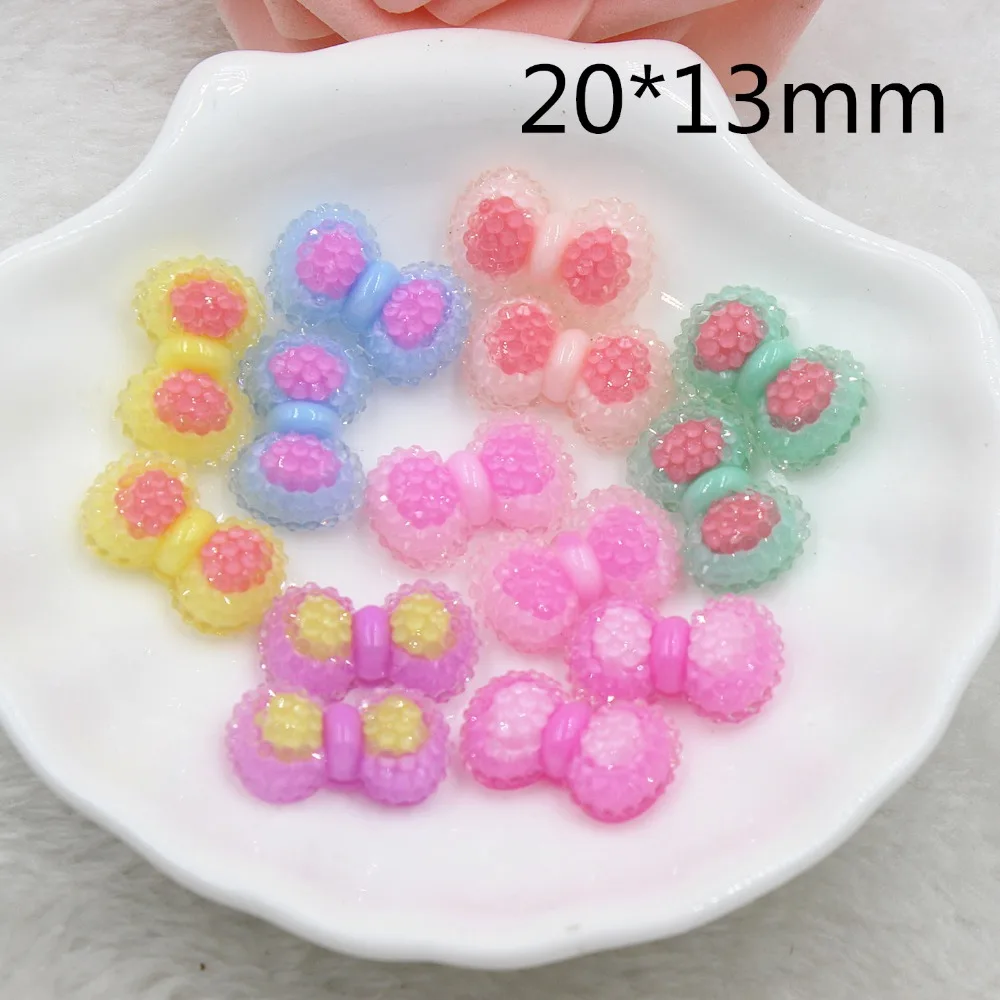 

20pcs/lot flat back resin mini bow DIY resin cabochons accessories
