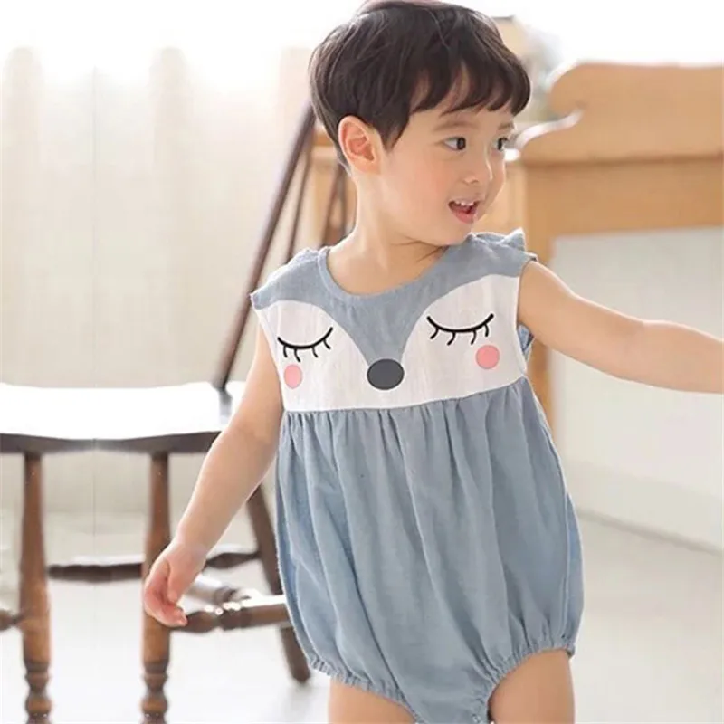 RP-257 одежда для маленьких девочек и мальчиков комбинезон Лисичка с рисунком