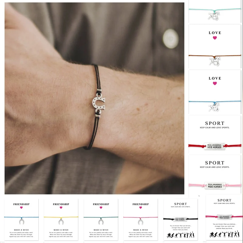 Браслет дружбы для женщин подарок ковбойским ковбойцам подвесками ботинками и