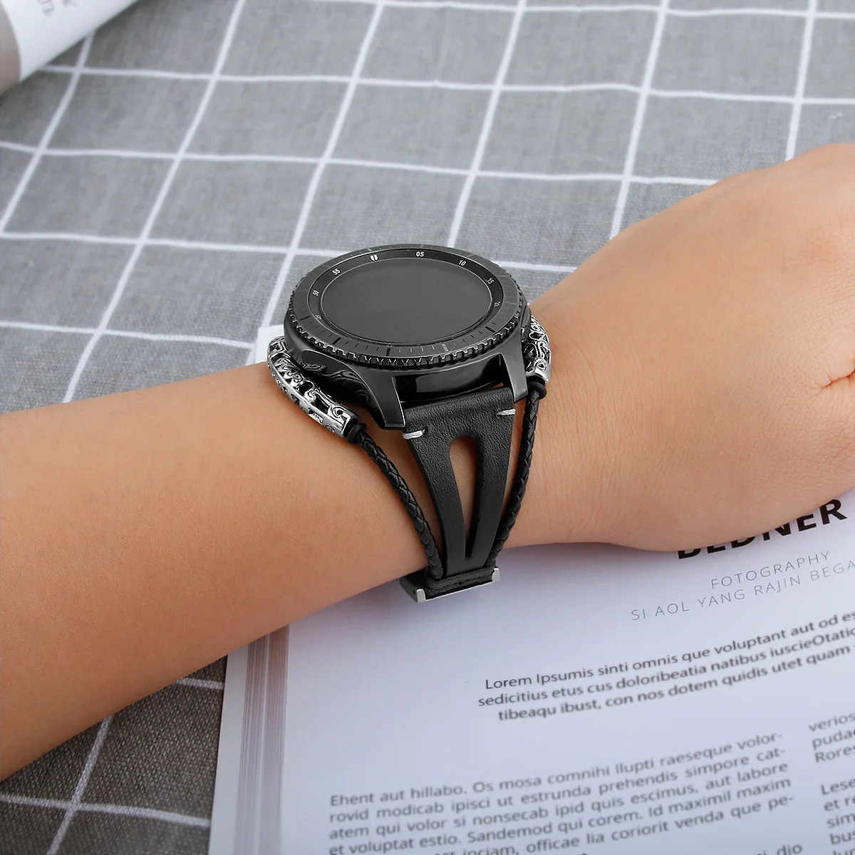 22 мм роскошный винтажный ремешок из натуральной кожи для samsung gear S3/Galaxy Watch 46 мм ремешок для huawei watch gt часы браслет ремень