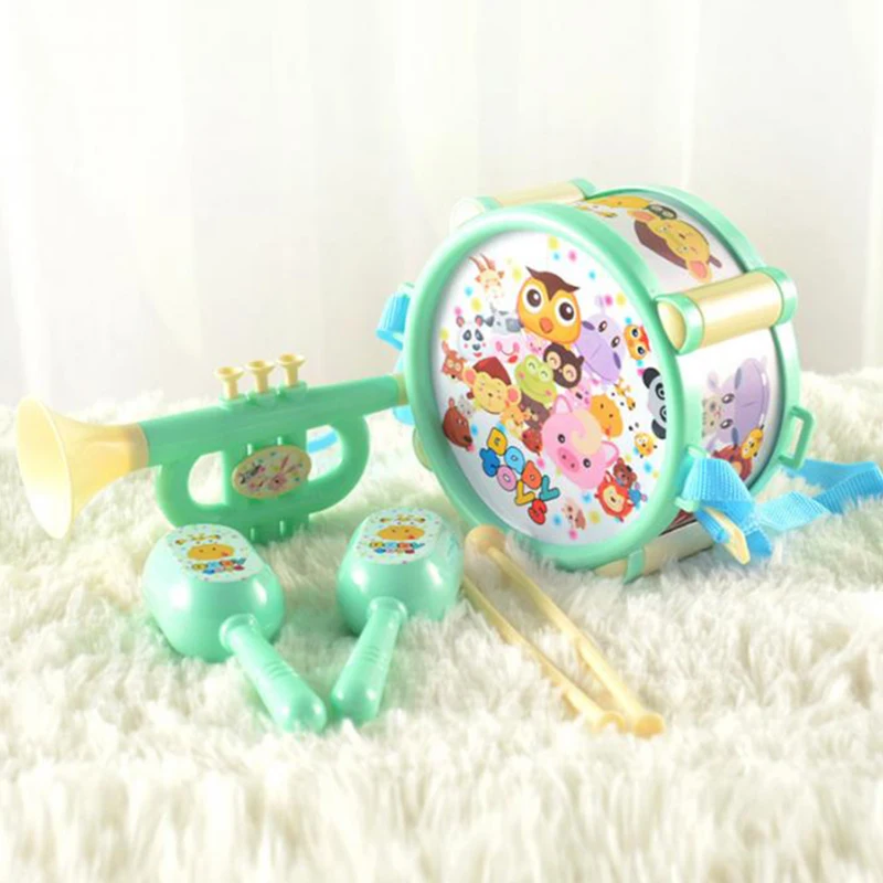6pcs/set Educational Children Toy set Instruments Kit Drum Small Sand Hammer Horn Kits Early Baby Toys Gift | Игрушки и хобби