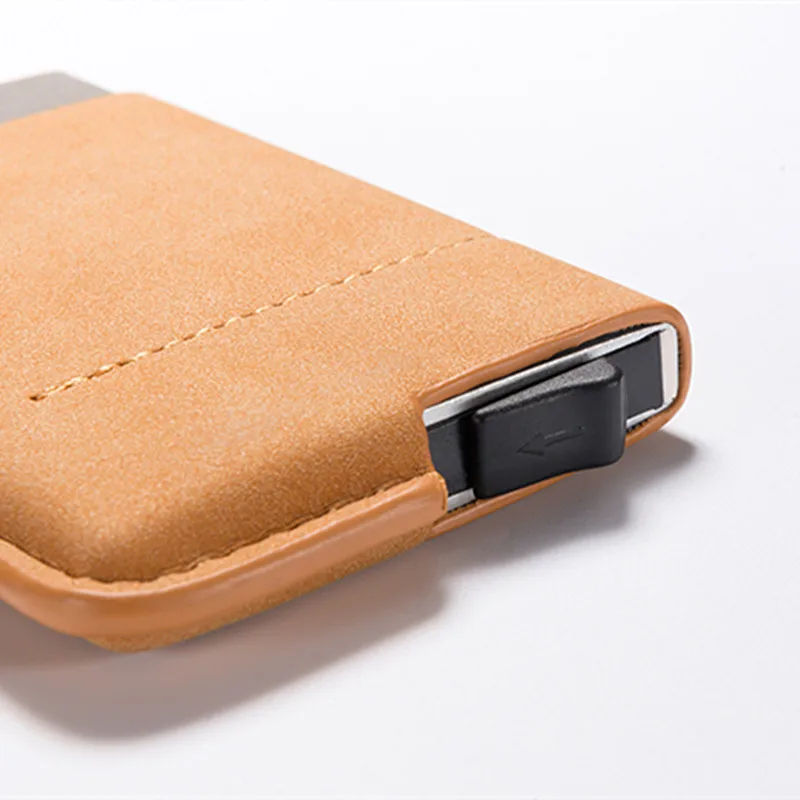 Новинка дорожный кошелек для карт QOONG с блокировкой RFID автоматический выдвижной