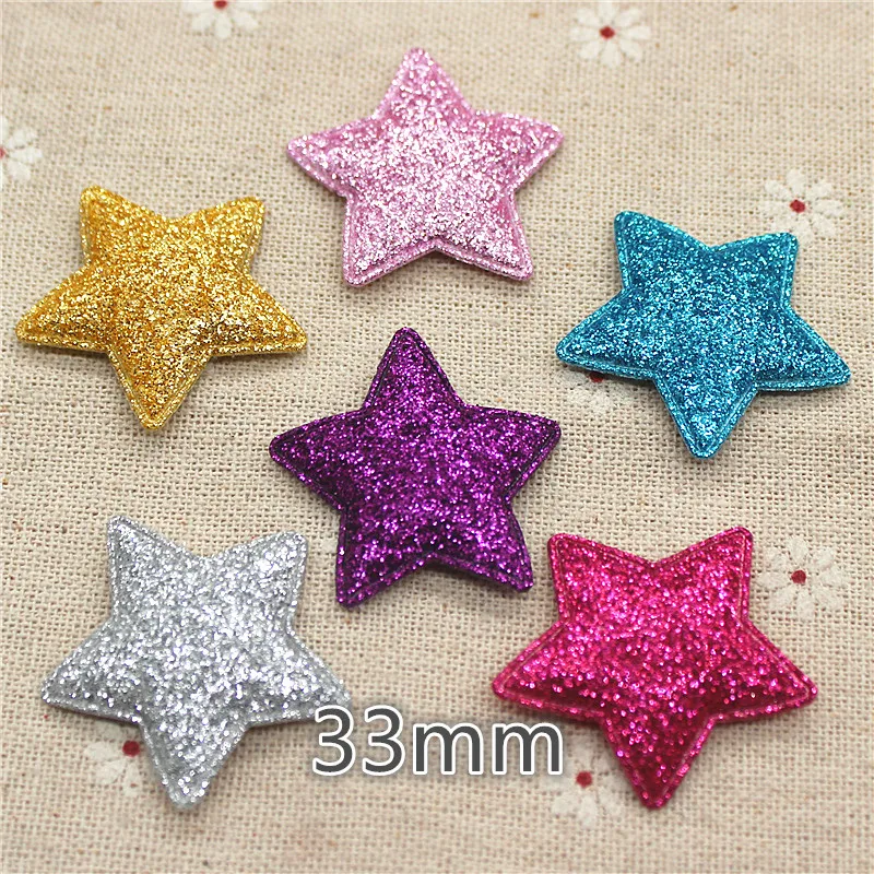 3 м 20 шт. разноцветные нетканые блестящие нашивки со звездами|glitter felt applique|felt