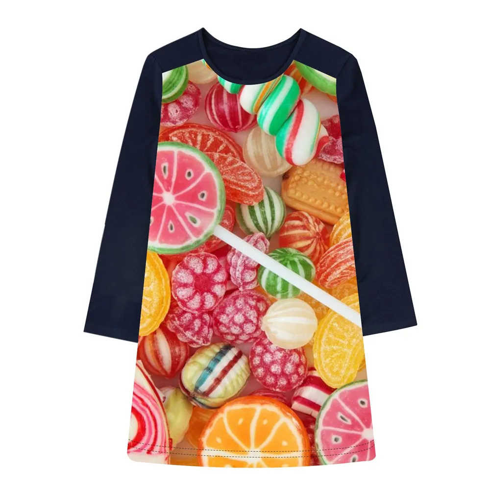Girls Dress fashion Summer Fruity candy Print Dresses for Party Kids 2-10Y dress kids | Детская одежда и обувь