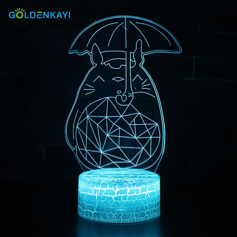 3D Totoro LED Оригинальное ночное освещение атмосферная лампа Мультяшные игрушки