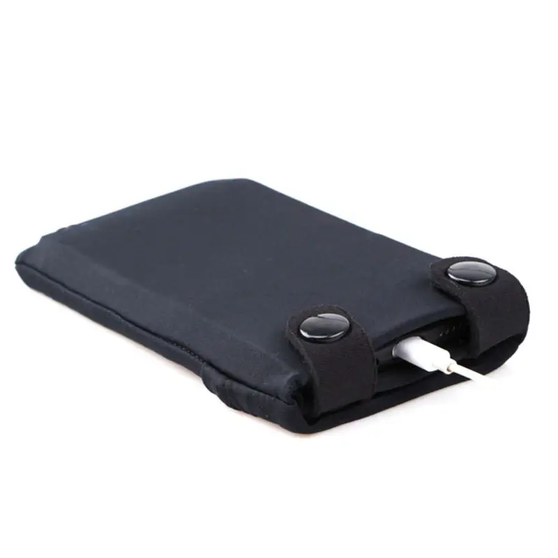 

Outdoor Sports Wrist Bag Elastic Close-Fitting 7 Inch Black Solid Color Mini Key Mobile Phone Bag