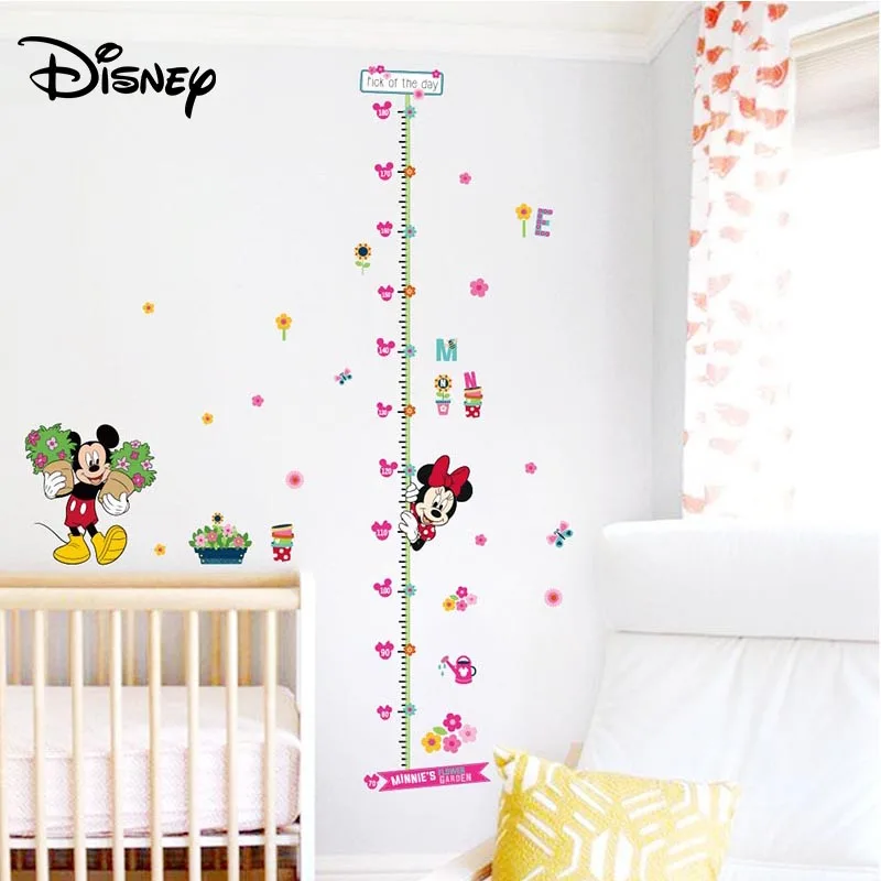 

Disney с Микки и Минни, цветочное украшение; Высота наклейки для детей для свадебного зала, аудитории детского сада украшения стены съемные нак...