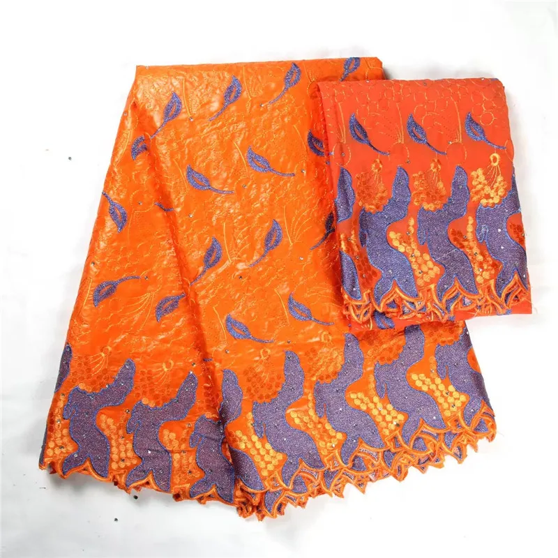 HL1128 1 heiber verkauf 5 ярдов stickerei Базен Riche Spitze stoff MIT 2 Tull bluse гипюр afrikanische Stof|spitze stoff|stoff