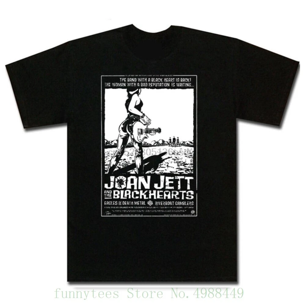 Joan Jett The Blackhearts Runaways футболка пары забавная брендовая одежда Slim Fit Blacking |