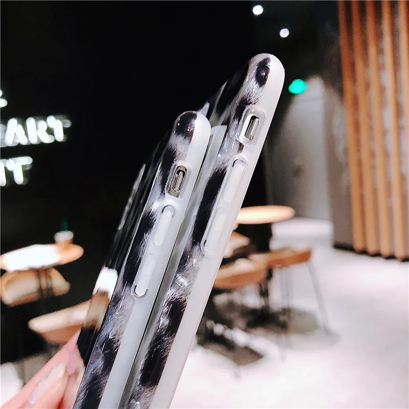 Fashion Leopard Print Phone Case For Coque iphone 6 6s 7 8 plus X XR XS MAX Diamond color Ultrathin Soft IMD Back Cover |