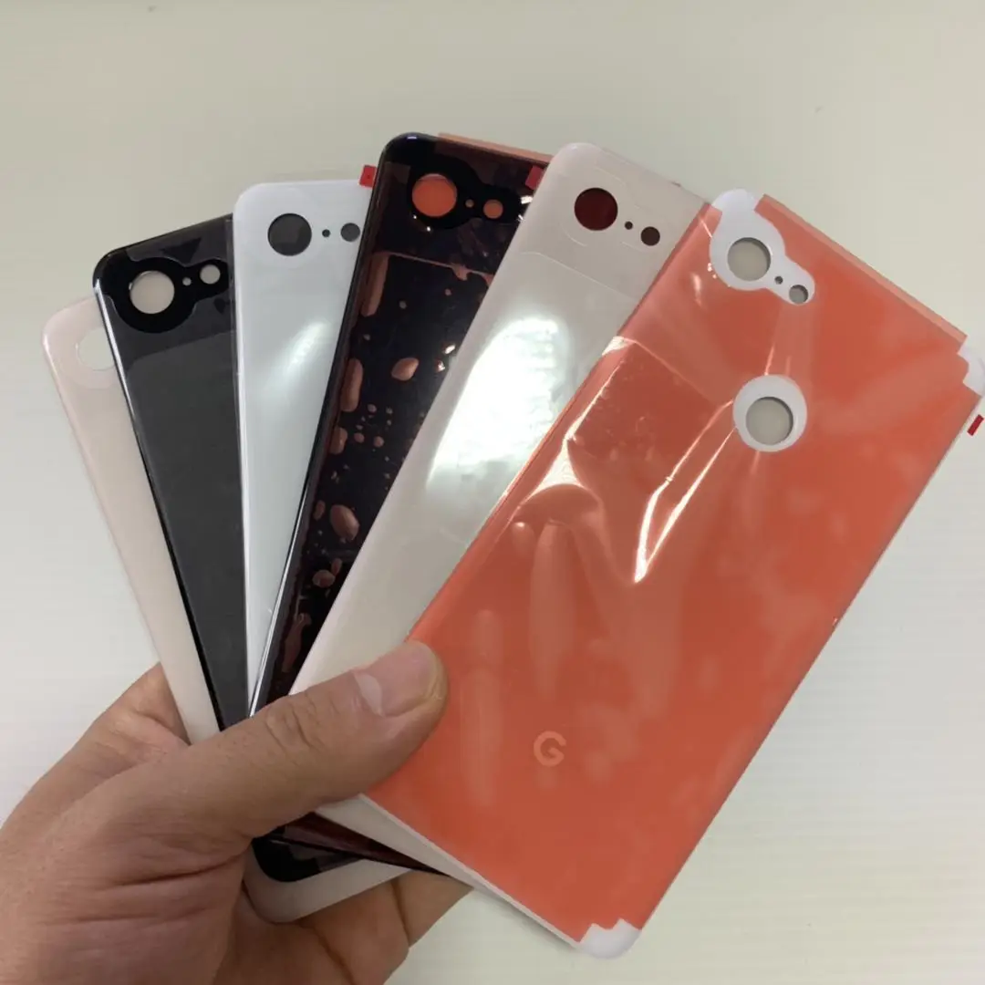 Оригинальная Черная крышка аккумулятора для Google Pixel 3 XL, Запасное стекло для Google Pixel 3, розовая Задняя стеклянная панель+ лента