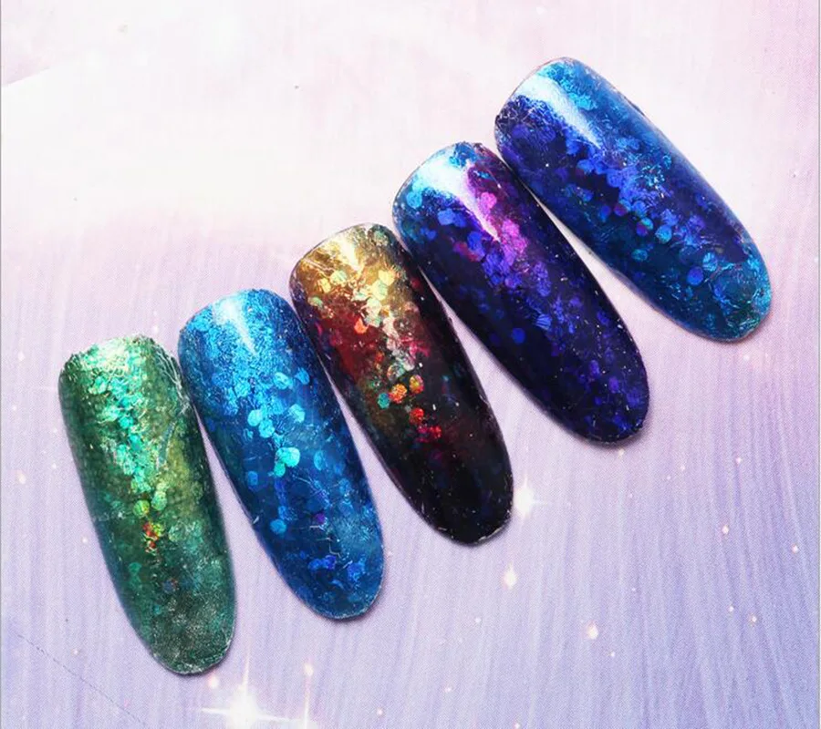 

1pc Gradient Starry Sky Nail Foil Blue Holographic Paper Nail Manicure Sticker