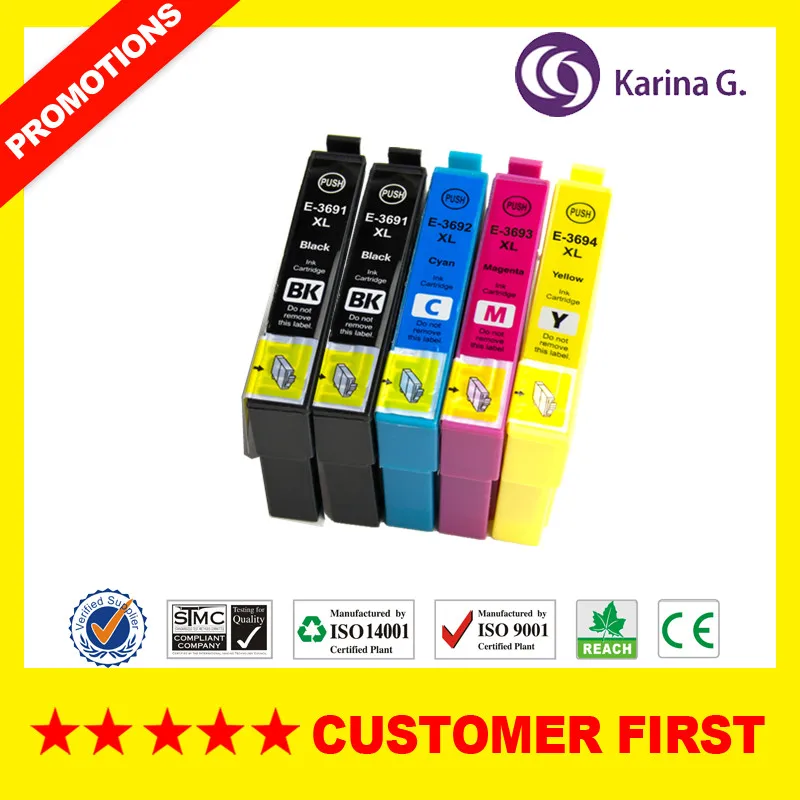 Совместимый для 36XL T3691 T3692 T3693 T3694 картридж с чернилами для Epson Expression Home XP-235A XP-332A принтера