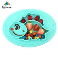 qshare baby dishes silicone infant bowls plate tableware kids food tray saucer placemat for baby feeding