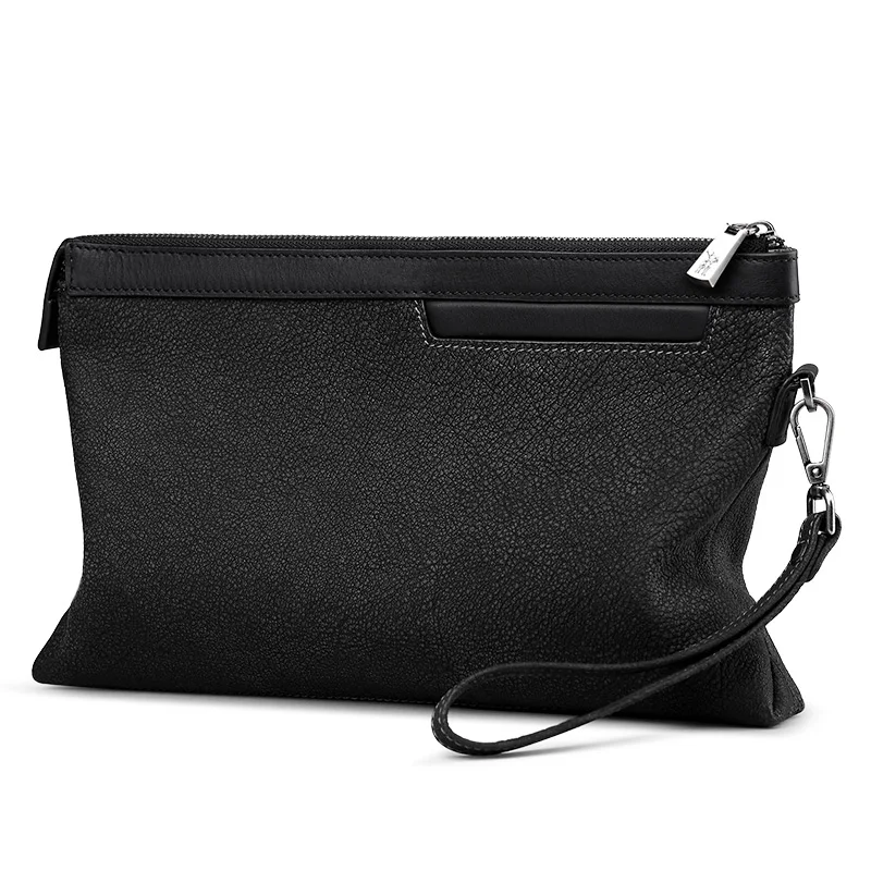 

Мужская сумка-конверт из натуральной кожи, вместительный бумажник из воловьей кожи, удобная длинная сумочка на молнии