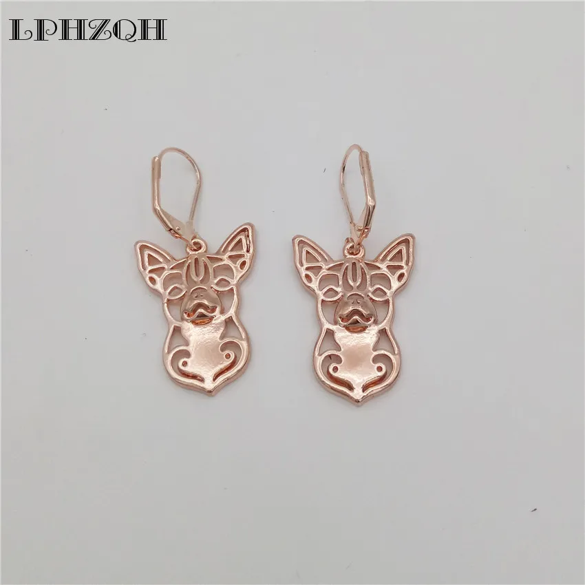 LPHZQH Модные полые хиппи милая собака крошечные Чихуахуа серьги для женщин девушек