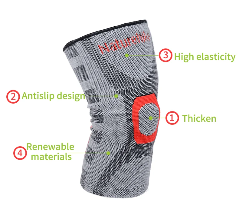 NatureHike Упругие Бамбуковый Уголь Колено Поддержки pad Для Различных видов Спорта NH16H003-H
