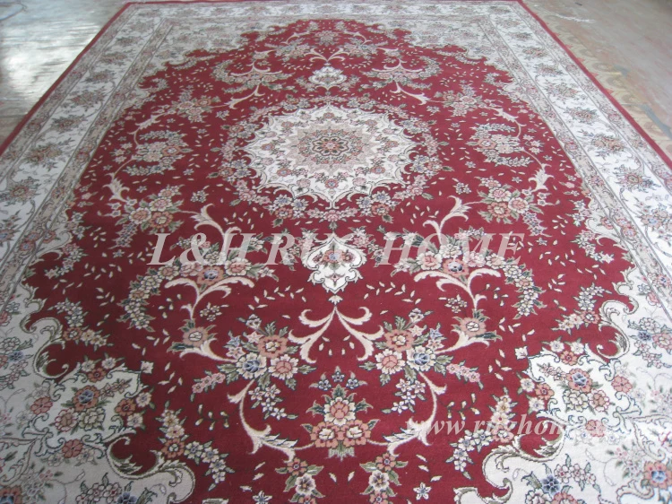 Beste Verzending 10'x14' 160 Lijn Handgemaakte Wol En Zijde Oosterse Perzisch Tapijt Handgeknoopte Perzische Tapijt Voor Decoratie