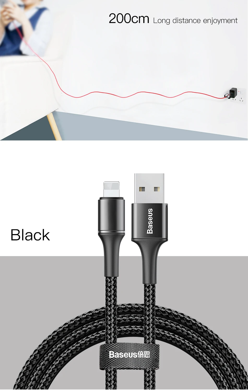 Baseus USB кабель для iPhone зарядное устройство Быстрая зарядка данных кабель мобильного телефона для iPhone Xs Max Xr X 11 8 7 6S 5 5S iPad провод шнур 3 м