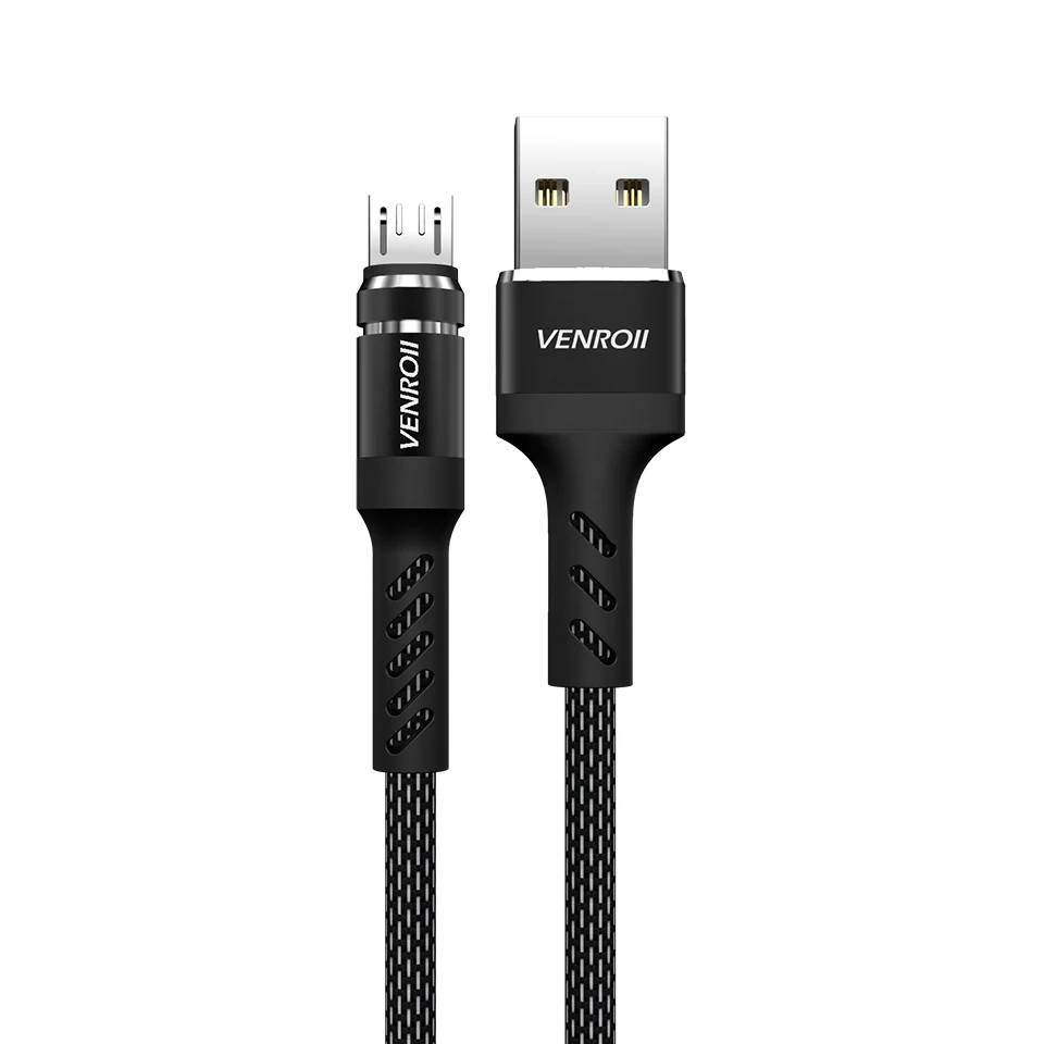 Black (3ft) Venroii Micro USB кабель для зарядки и синхронизации данных 1 м шнур зарядного устройства для телефона samsung S7 J5 huawei Honor 9I 8X Xiaomi Redmi Note 5 4 - Цвет: Black (3ft)