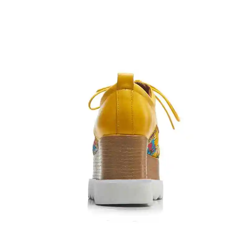 Женские туфли из натуральной кожи Krazing pot повседневные на плоской платформе с