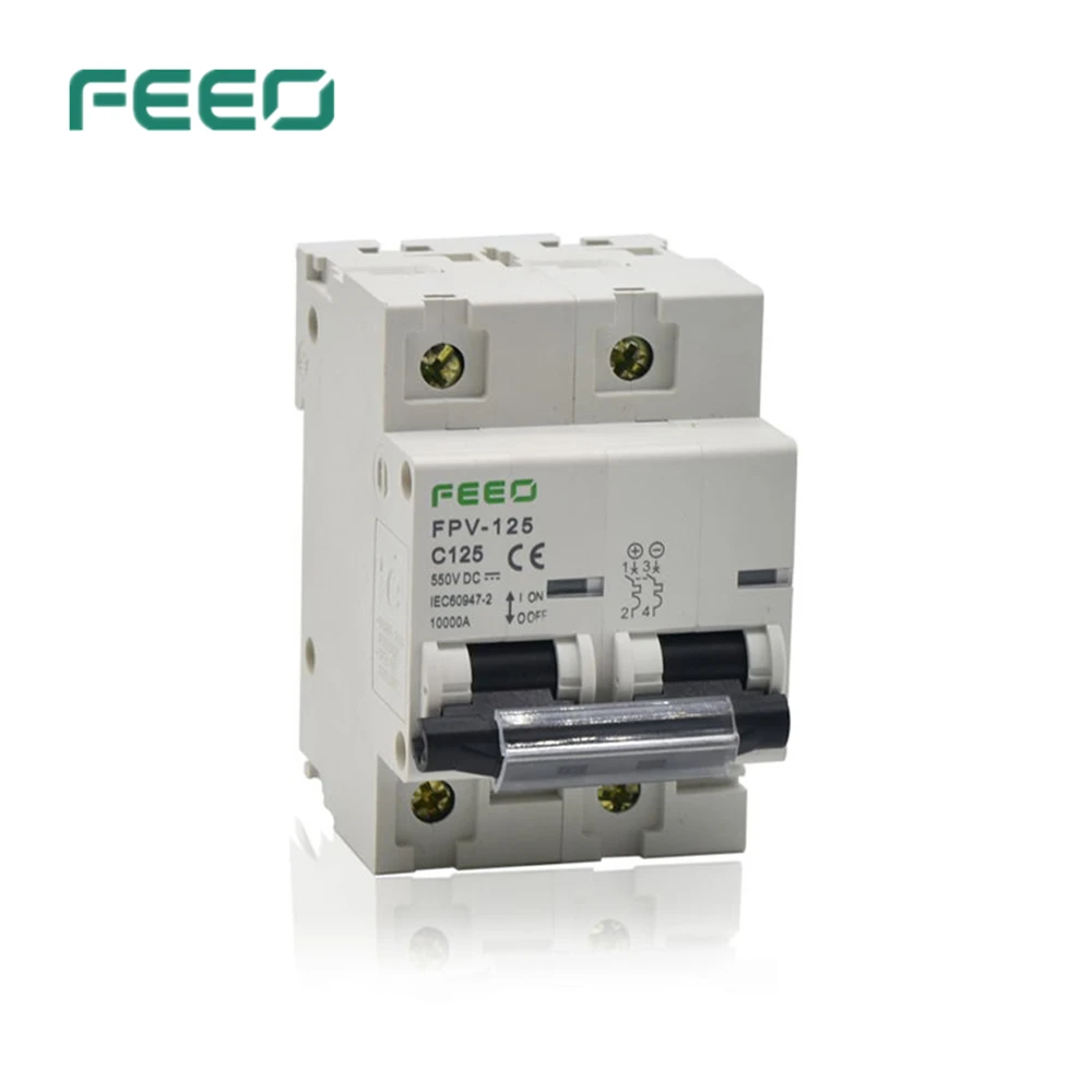 Автоматический выключатель FEEO 2P 125A DC 800V автоматический солнечной энергии для PV