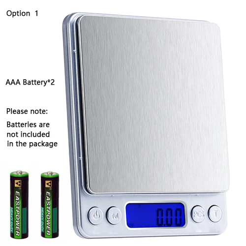 Battery Scale Кухонные весы с ЖК-дисплеем, цифровые прецизионные электронные весы с USB, карманные весы для золота 3000 г x 0,1 г, 2 лотка, кухонные весы - Цвет: Battery Scale