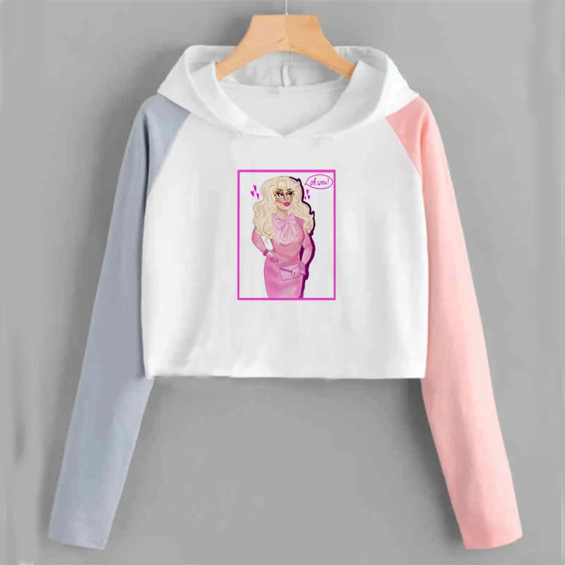 Женская толстовка с капюшоном Trixie Mattel Забавный короткий топ длинным рукавом |