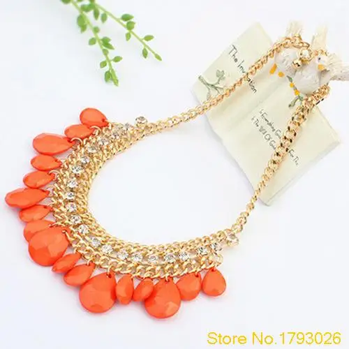 Deluxe Кристалл Золотая Цепь Смолы Кулон Шарм Многослойные Бусы Ожерелье женщины 4T6X