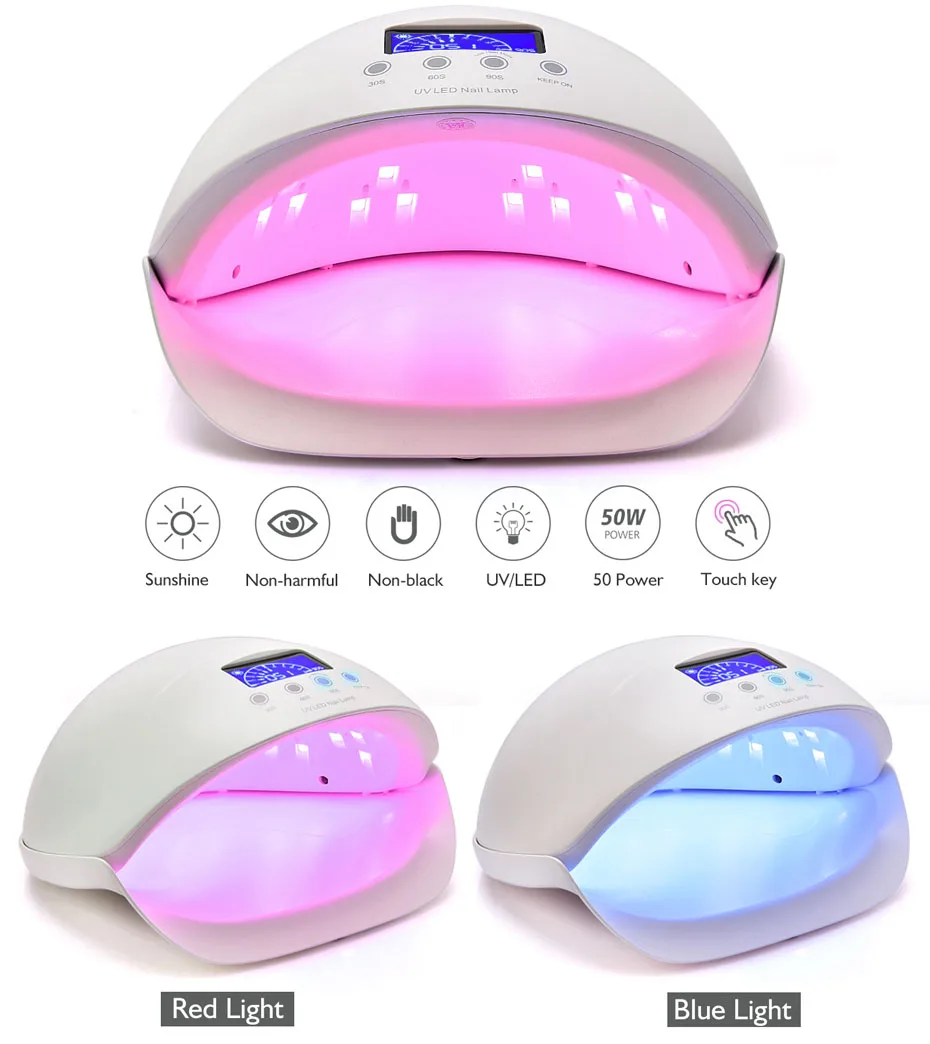 50W UV LED Lamp Nail Dryer Auto Sensor for Gel Varnish Curing Polish With Infrared Red Light Hand-care Mode Manicure Art Tool