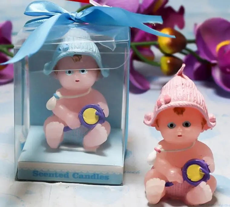 

10pcs Lovely Baby Drum Candle For Wedding Baby Shower Birthday Souvenirs Gifts Favor Packaged with PVC Box