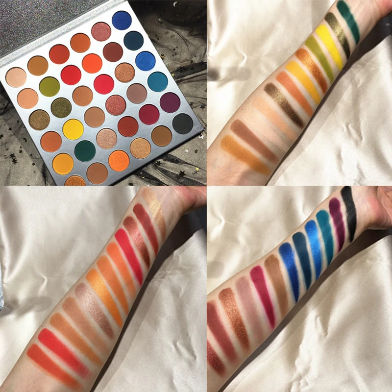 36 цветов пудра тени для век палитра Pro макияж матовый и мерцающий цвет высокая