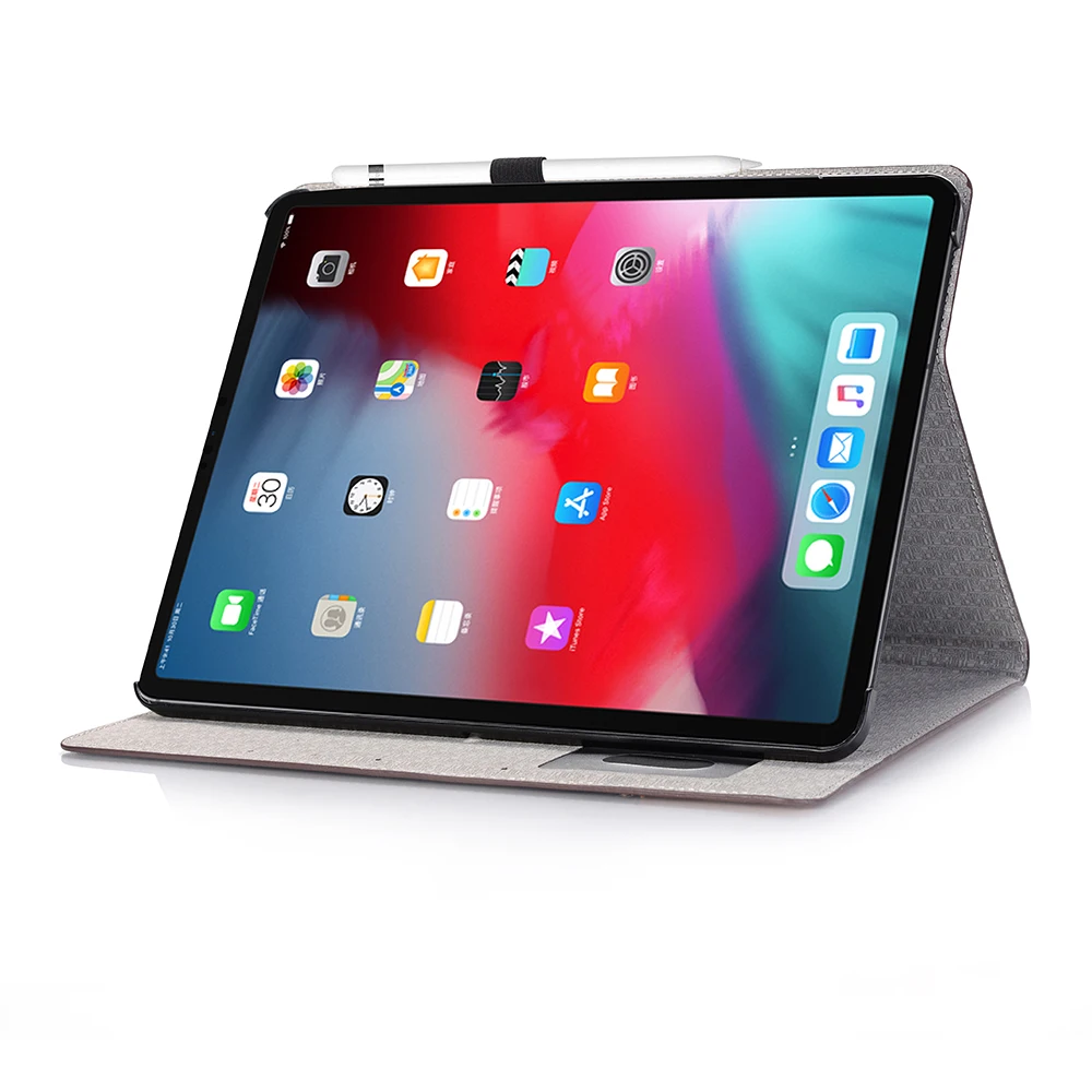Премиум кожаный чехол-книжка с перекрестным узором для сна для Apple iPad Pro 12," 12,9 чехол Funda+ держатель для карандашей