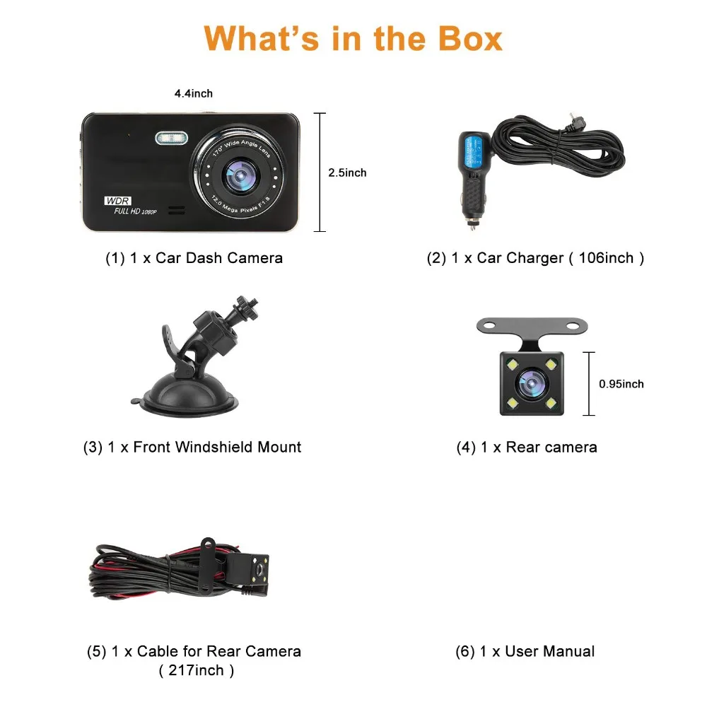 Eaglecam 2019 Dash Cam новый двойной объектив Автомобильный видеорегистратор камера Full HD
