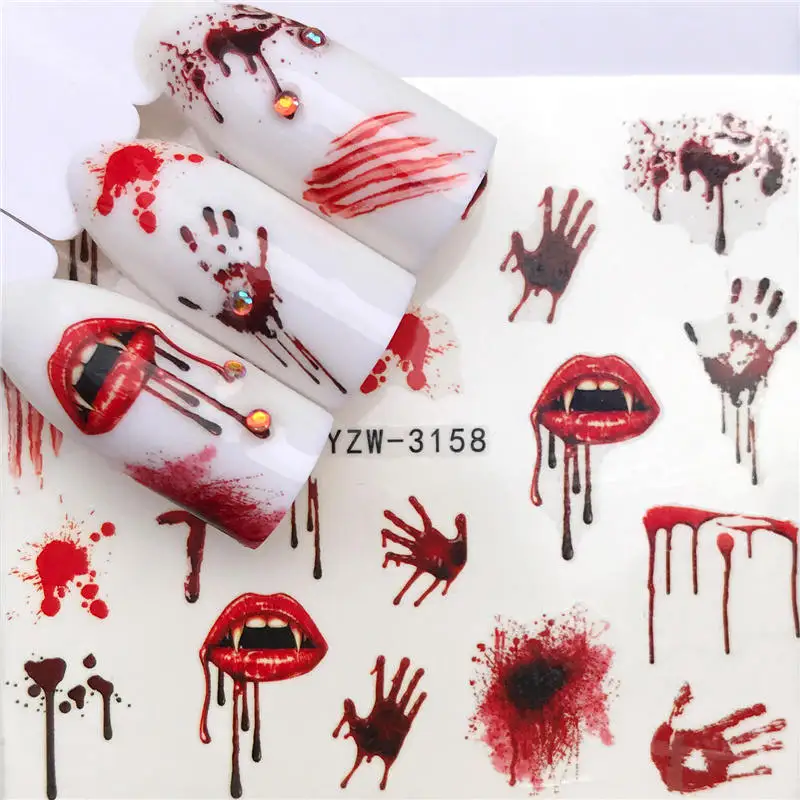 

FWC 1 Sheet Pink Plum/Butterfly/ Flower Water Transfer Nail Sticker Decals Beauty Decoration Designs DIY Color Tattoo Tip