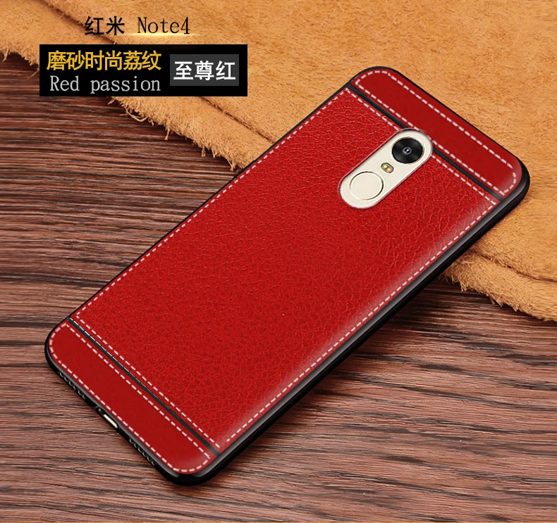 Личи зерна узор кожаное силиконовый чехол на Xiaomi redmi note 4 чехлы классический личи матовая Мягкие ТПУ силикон случаи ксяоми редми note 4x чехол случае Обложка ксаоми ксиоми сяоми редми ноте/ноут 4 бампер case
