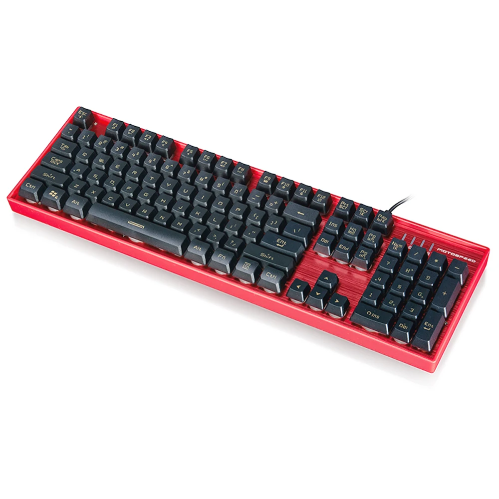Motospeed K10 эргономичная мультимедийная профессиональная игровая клавиатура Esport Радужный светодиодный с подсветкой 104 клавиш USB Проводная игровая клавиатура