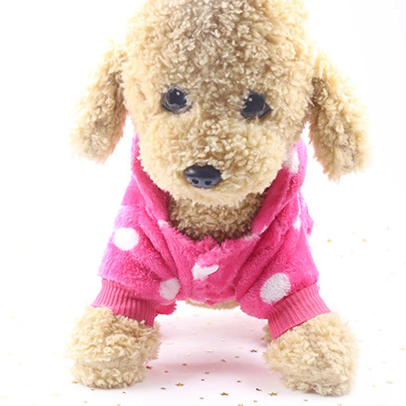 D6 Newly Winter Soft Fleece Pet Dog Jumpsuit Clothes Warm Small Dogs Chihuahua Pug Hooded Coat Jacket Puppy Cat 4 legs Outfit |