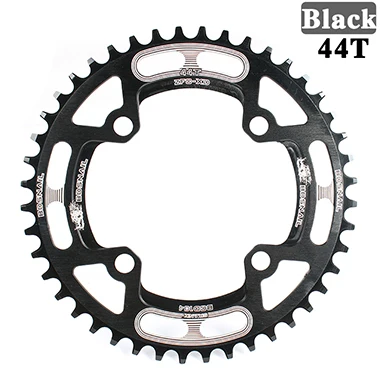 44T Black Шатунный палец для 104BCD узкая широкая цепь из колец цепь Звездочка 40 т/42/44 T/50/52 T передняя Звездочка велосипеда круг диаметра окружности болтов(один круглый Форма пластины - Цвет: 44T Black