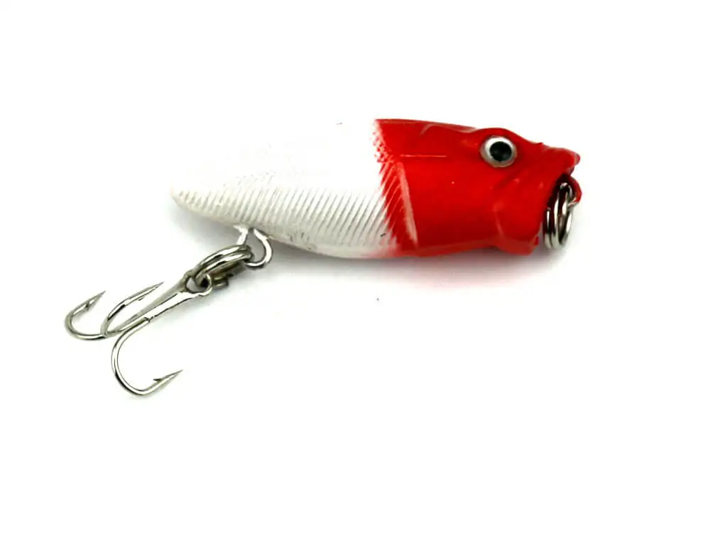5pcs 12g/9cm Fishing Lures Hard Popper Bass Bait Top Water Bionic Fish Crankbait Swimbait Tackle 6# Treble Hook All Position enlarge