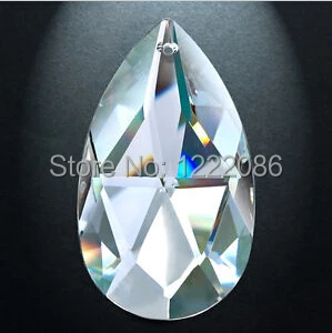 

clear crystal glass almond prism chandelier X'mas wedding decor pendant 76mm 12pc