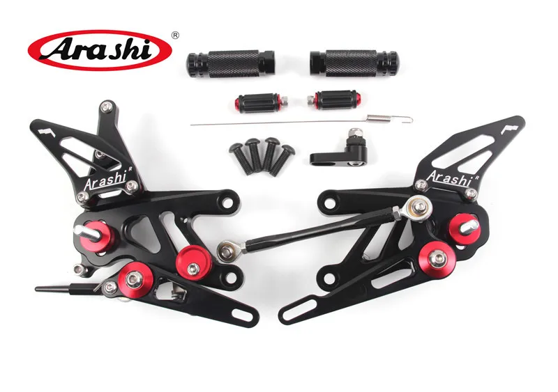 Black Arashi CNC Регулируемые подножки для APRILIA RSV4 завод APRC ABS 2013- подножки подножка мотоциклиста RSV 4 алюминий - Цвет: Black