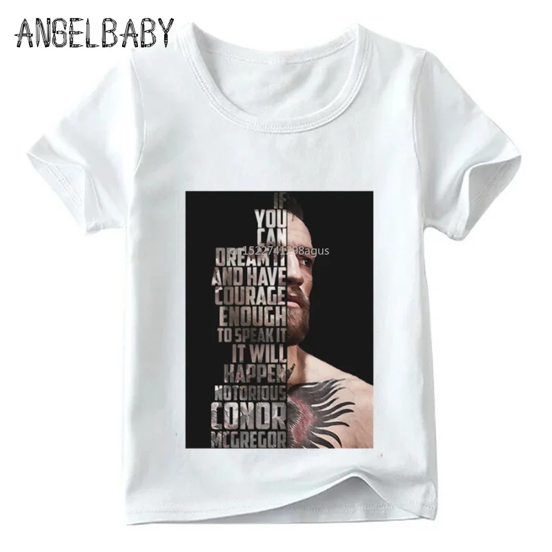 MMA Conor Mcgregor/Модная Детская футболка с принтом летние белые топы короткими
